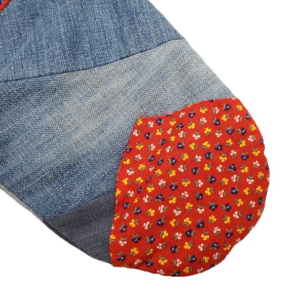 Vintage Denim Christmas Stockings Pair Deadstock Fabric Handmade Stockings - Picture 6 of 14